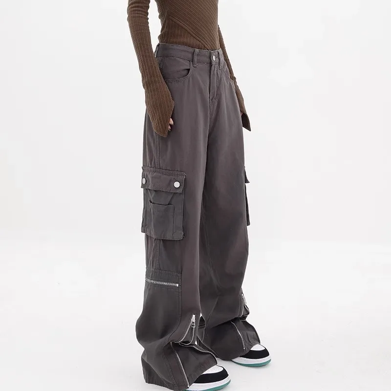 Уличная одежда WCFCX STUDIO Y2k брюки-карго для женщин мешковатые Широкие штаны