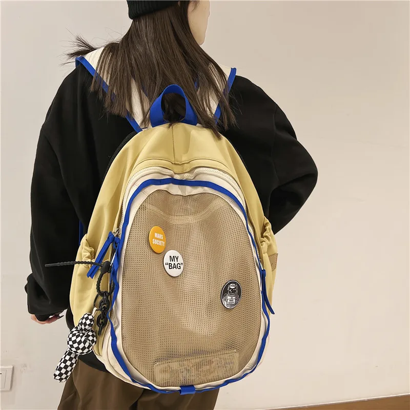 

Ulzzang Women Backpack Waterproof School Bag For Teenager Girl Boy Bookbag Laptop Rucksack Cute Female Travel Bag