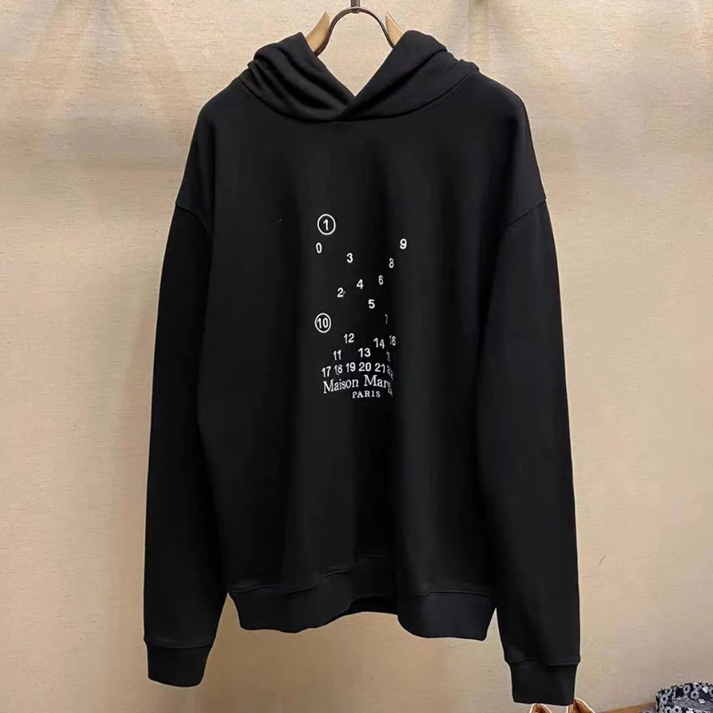 

Confused Calendar Pattern Logo Mm6 Margiela Sweatshirts Unisex Youthful Vitality High Quality Mm6 Margiela Hoodies