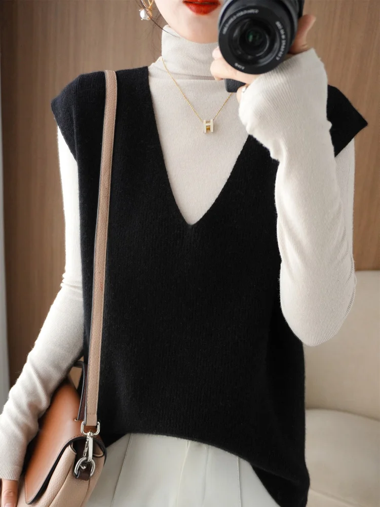 Женский трикотажный жилет из мериноса