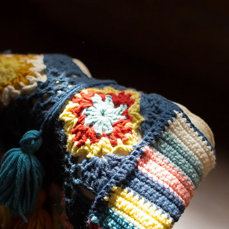 Susan's Family DIY Набор для вязания крючком трикотажная квадратная сумка-тоут