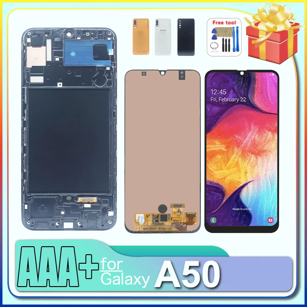 Фото Новый ЖК-дисплей для Samsung Galaxy A50, сенсорный экран в сборе, замена дисплея для Samsung A50 A505, ЖК-дисплей для телефона S №1