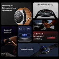 New Global Version Xiaomi Watch S1 Smartwatch 1.43" AMOLED Display Heart Rate Blood Oxygen Wireless Charging Dual-band GPS Watch 2