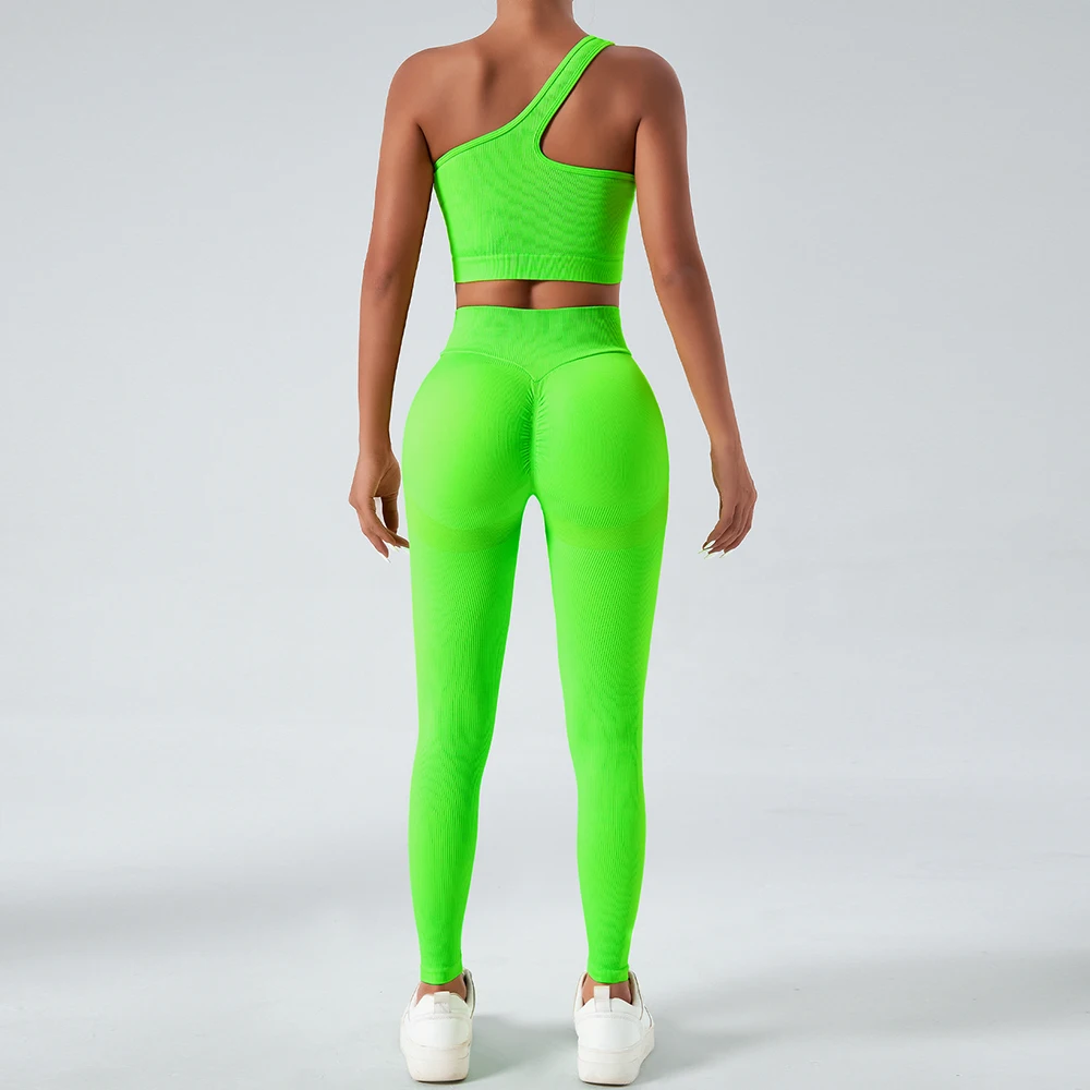 Женский комплект для йоги. Удобная нейлоновая бесшовная спортивная одежда с