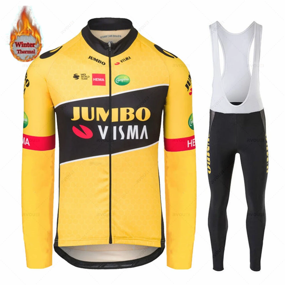Новое зимнее Велосипедное Джерси с длинным рукавом Jumbo Visma велосипедный