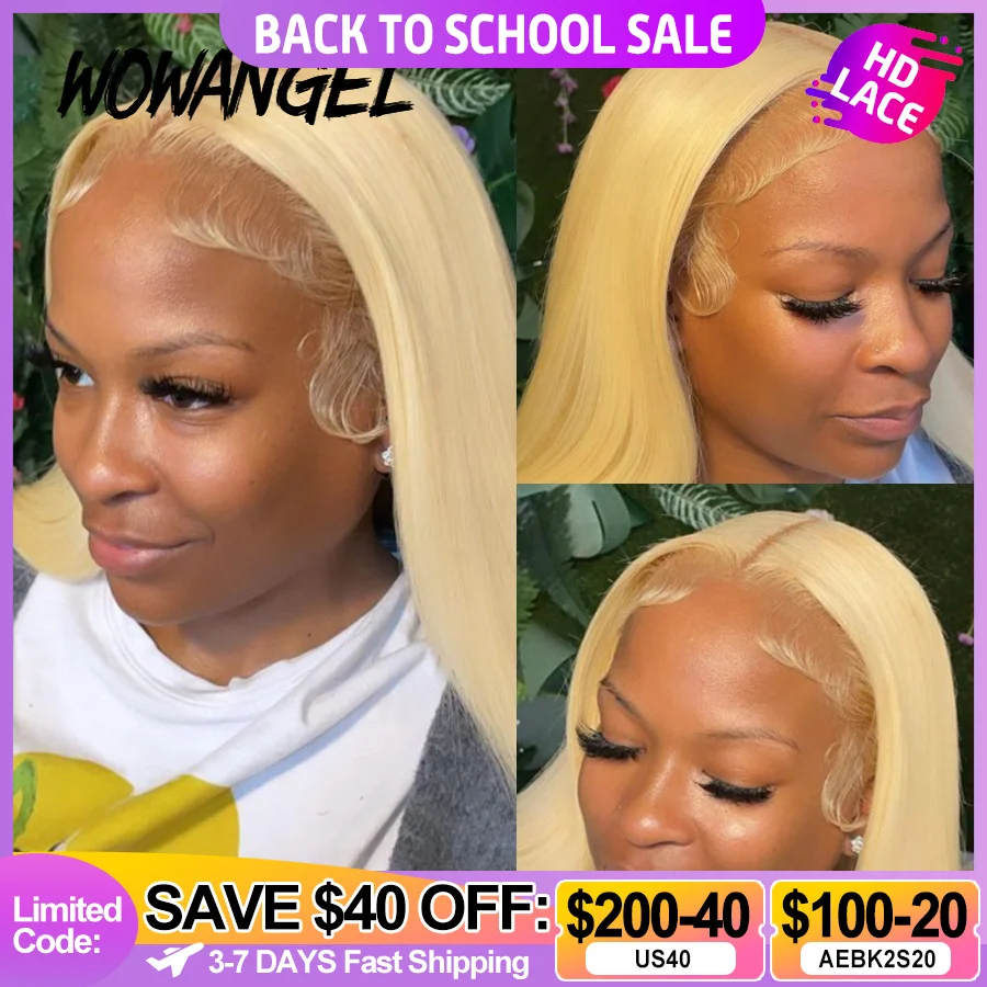 Wow Angel 613 HD Lace Frontal Wig 13X6 Full Lace Front Straight Wig Human Hair Wig Pre Plucked Natural Scalp For Woman Glueless