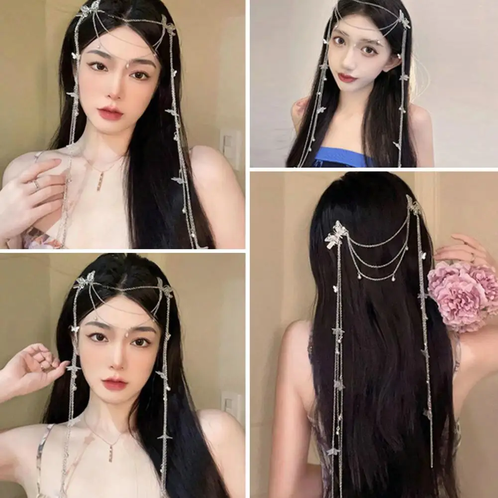 

Hair Chain Useful Versatile Classical Chinese Style Hanfu Headwear Head Chain Party Supplies Tassel Frontlet Head Chain