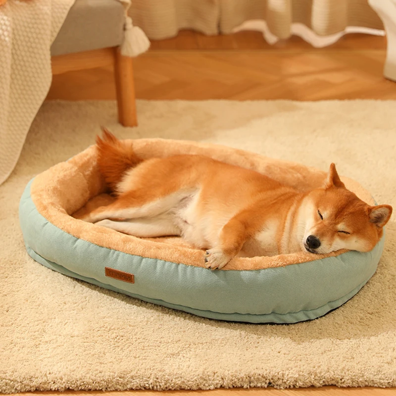 

Winter Warm Dog Bed Luxury Pad Dogs Cats Fluff Sleeping Mat Pet Oval Thickened Cushion For Small Medium Large Dogs Pet Supplies