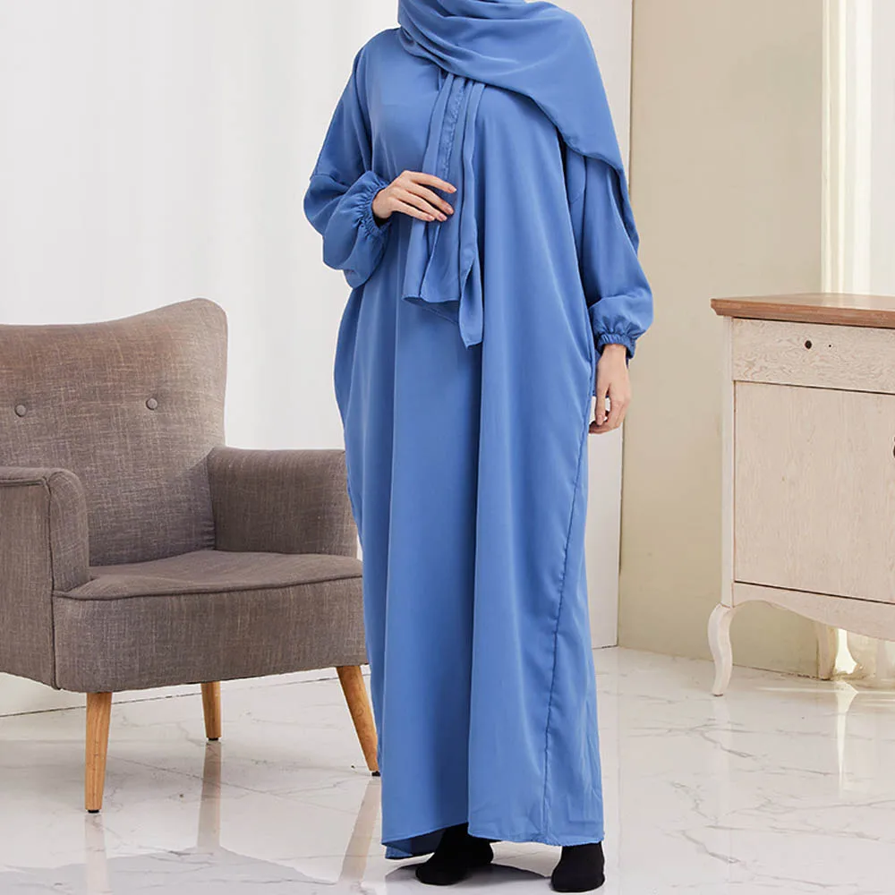 Ramadan Eid Muslim Hijab Dress Islam Kaftans Abayas For Women Arab Prayer Dress Dubai Turkish Turban Robe African Musulmane