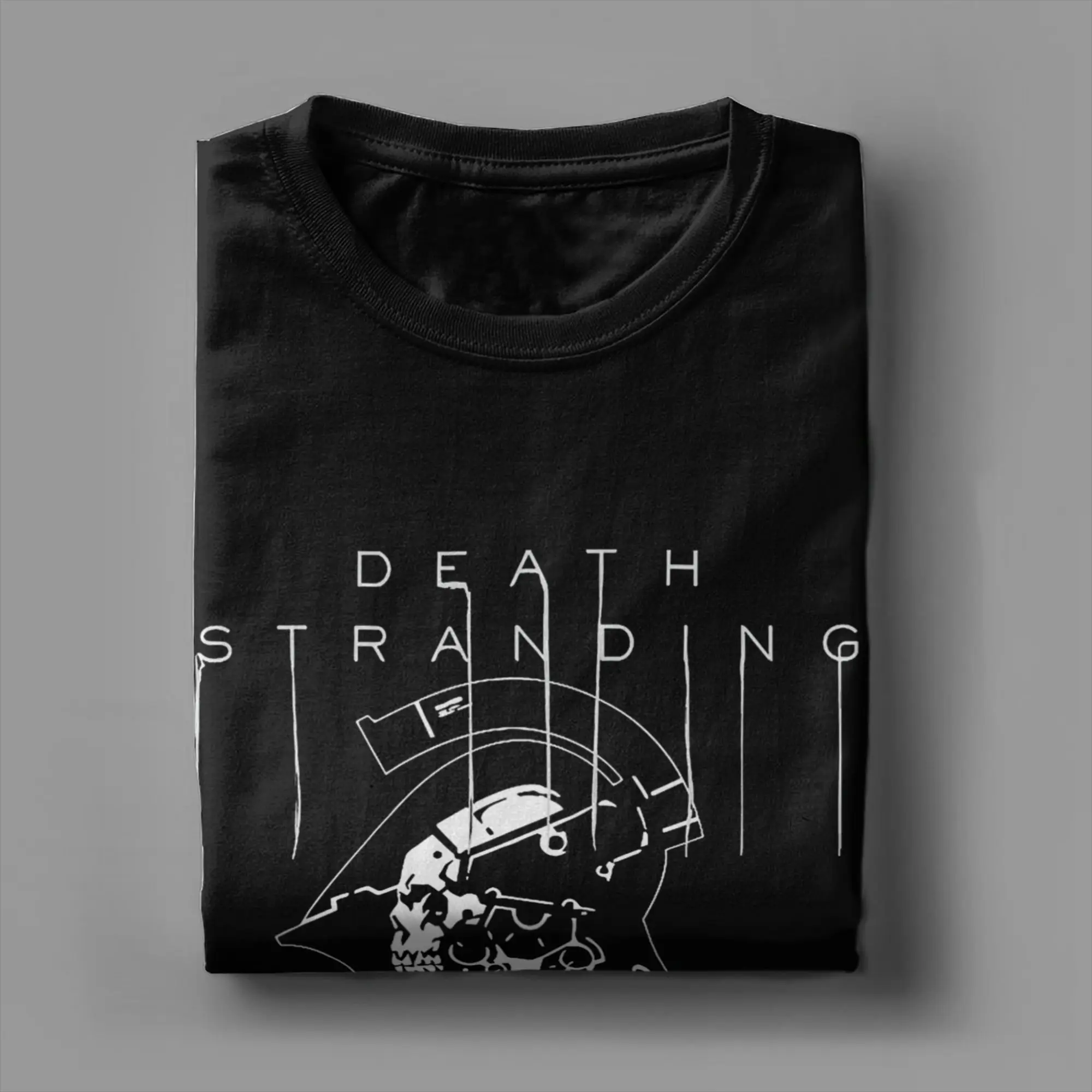 Фото Мужские и женские футболки Death Stranding Kojima Game, топы из 100% хлопка, повседневные футболки с короткими рукавами и круглым воротником, футболки для вечеринок №3