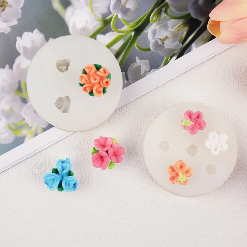 

Силиконовая форма для маленьких цветов в разных стилях, украшение для торта, формы для мастики, шоколада, мастики «сделай сам» на день рождения