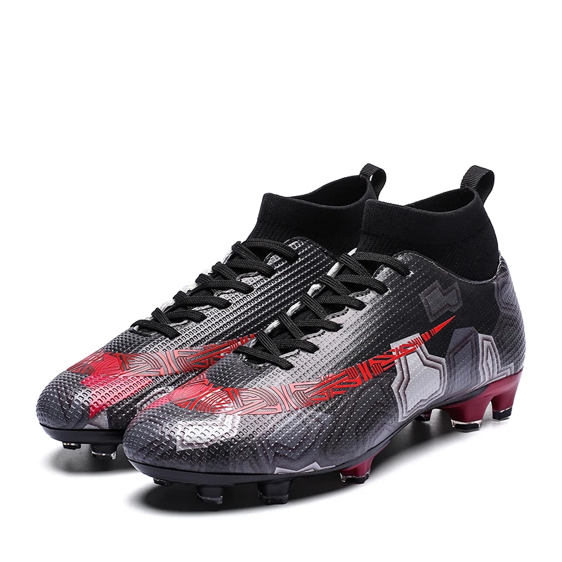 Stylish Comfortable Adult Youth High Ankle Training Match Sports Football Shoes Outdoor Indoor Grass Sports Shoes 39-45#