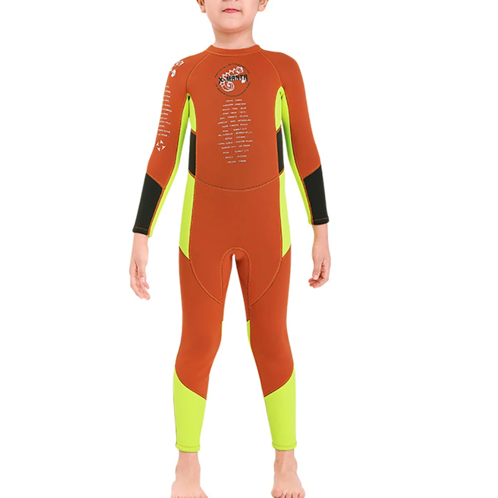 

DIVE SAIL Children Diving Suit Round Neck Sunproof Warm Keeping Colorful Swimming Rowing Beach Playing Wetsuit