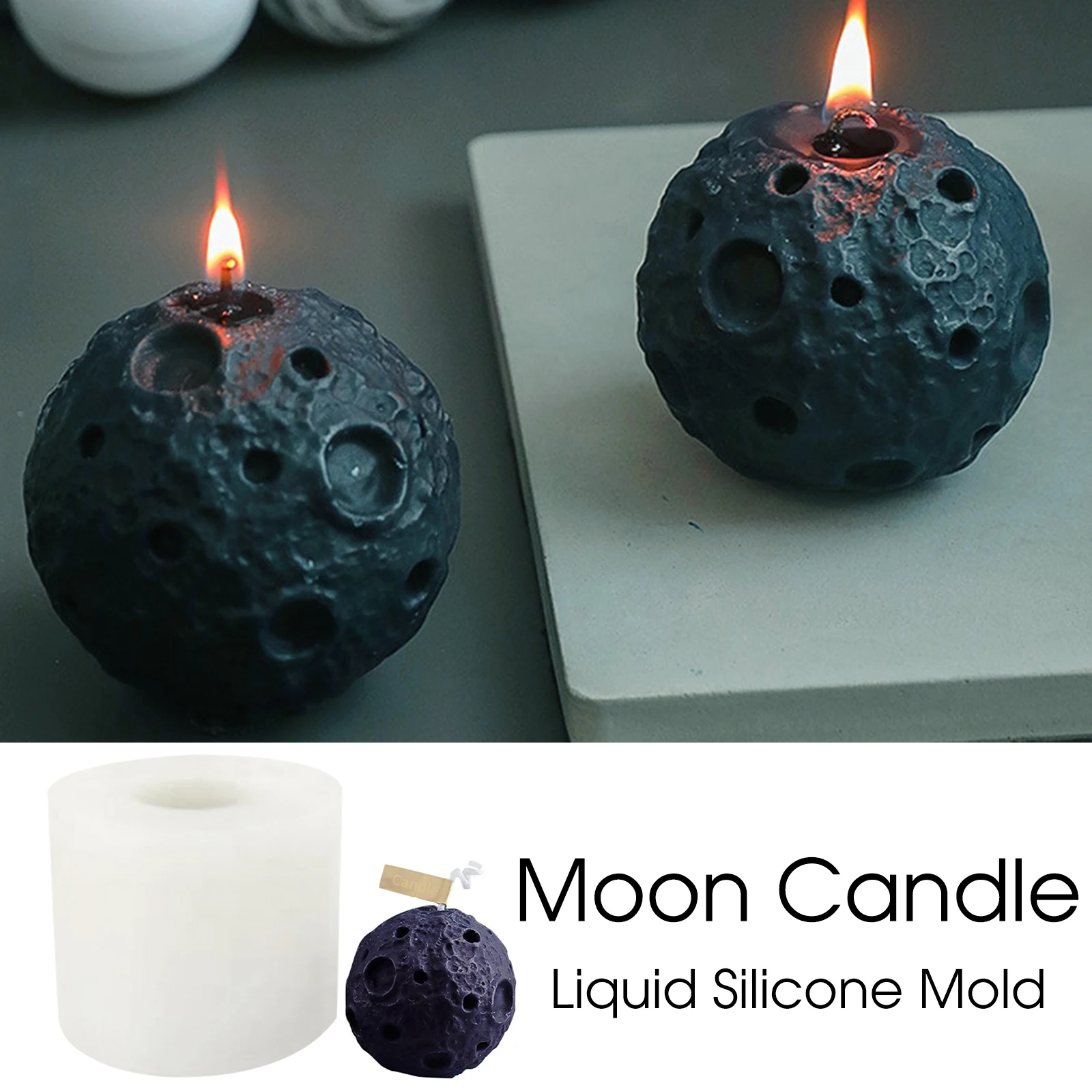 

Moon Shape Candle Silicone Mold DIY Aromatherapy Soap Resin Gypsum Ice Cube Chocolate Molds Candle Making Kit Home Decor Gifts