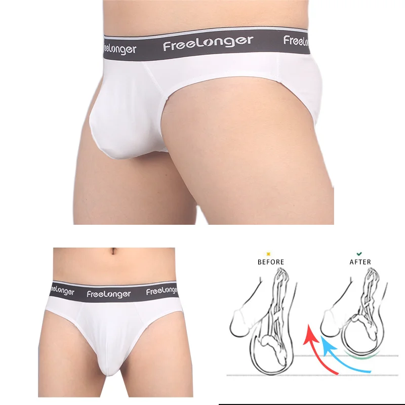 

Man Ultra-Low Briefs Elastic Super Big Penis Pouch Bulge Sexy Lingerie Cock Bag Gay Special U-convex Boxers Enhance Underpants