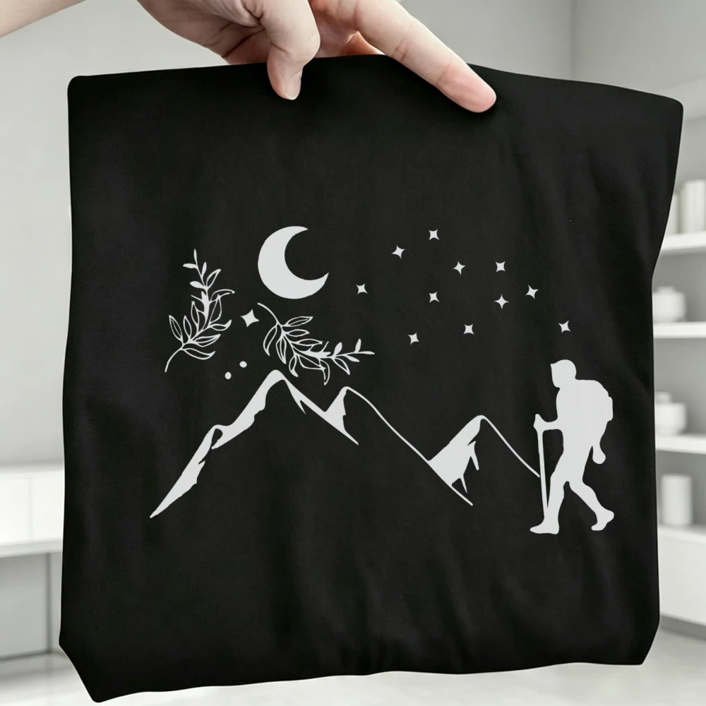Футболка Mountain Moon Star Hiker с минималистичным графическим рисунком для мужчин, футболки с изображением природы и пейзажей, повседневные хлопковые топы для активного отдыха и путешествий (art.: 3920dbd8bb7f8) - 3920dbd8bb7f8