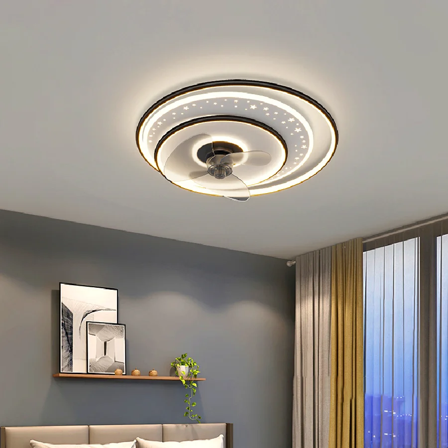 

Bedroom decor led invisible Ceiling fan light lamp dining room Ceiling fans with lights remote control lamps for living room