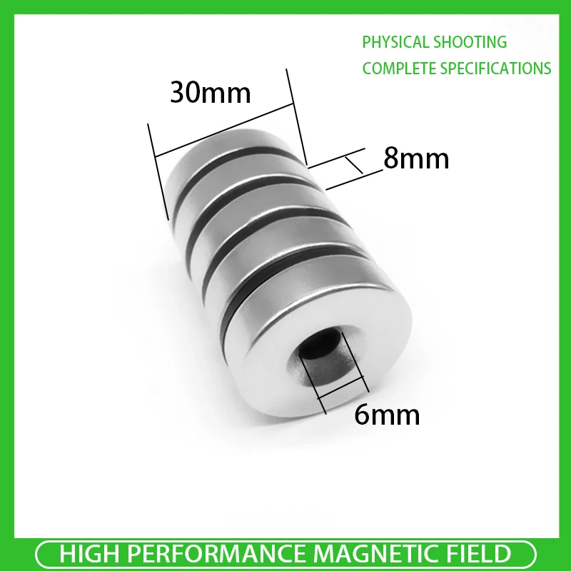 

1~20PCS 30x8-6mm Strong Neodymium Round 30x8mm Hole 6mm Super Powerful Permanent Magnetic imanes 30mm x 8mm -6mm