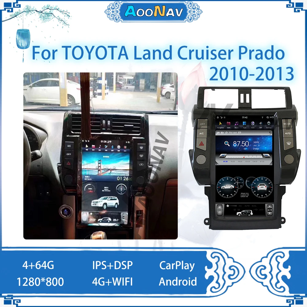

Автомагнитола 2 Din Android для TOYOTA Land Cruiser Prado 2010 2011 2012-2013 GPS навигация Стерео Авторадио
