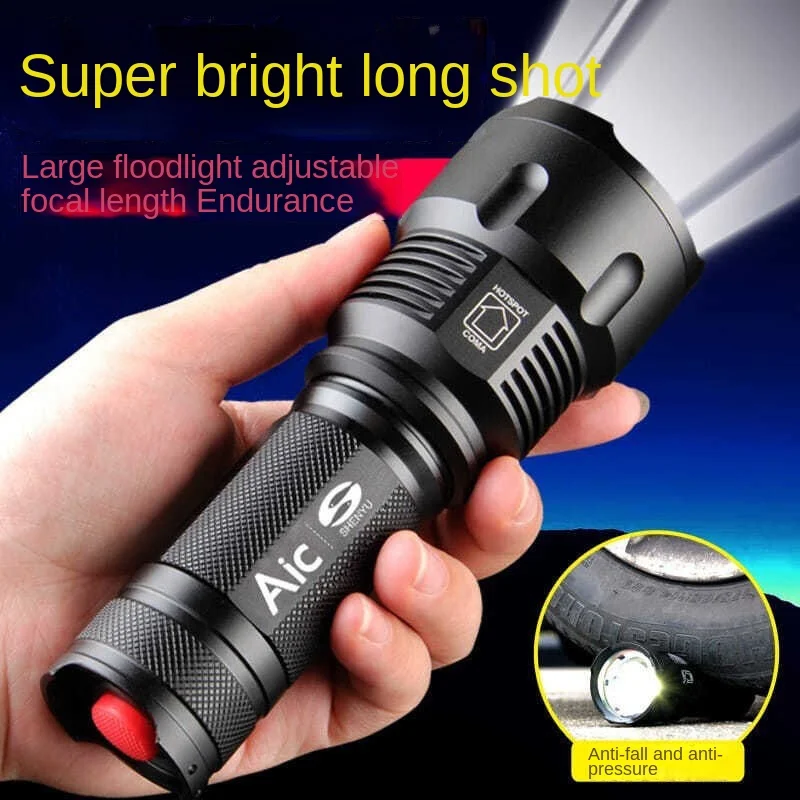 

Flashlight Strong Light Rechargeable Outdoor Super Bright Remote Spotlight Self-Defense Hernia Small Portable Durable Led Home