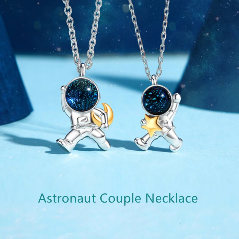 

2022 модное ожерелье с парой астронавтов индивидуальные мужские и женские подвески до ключиц ювелирные изделия на День Святого Валентина Под...