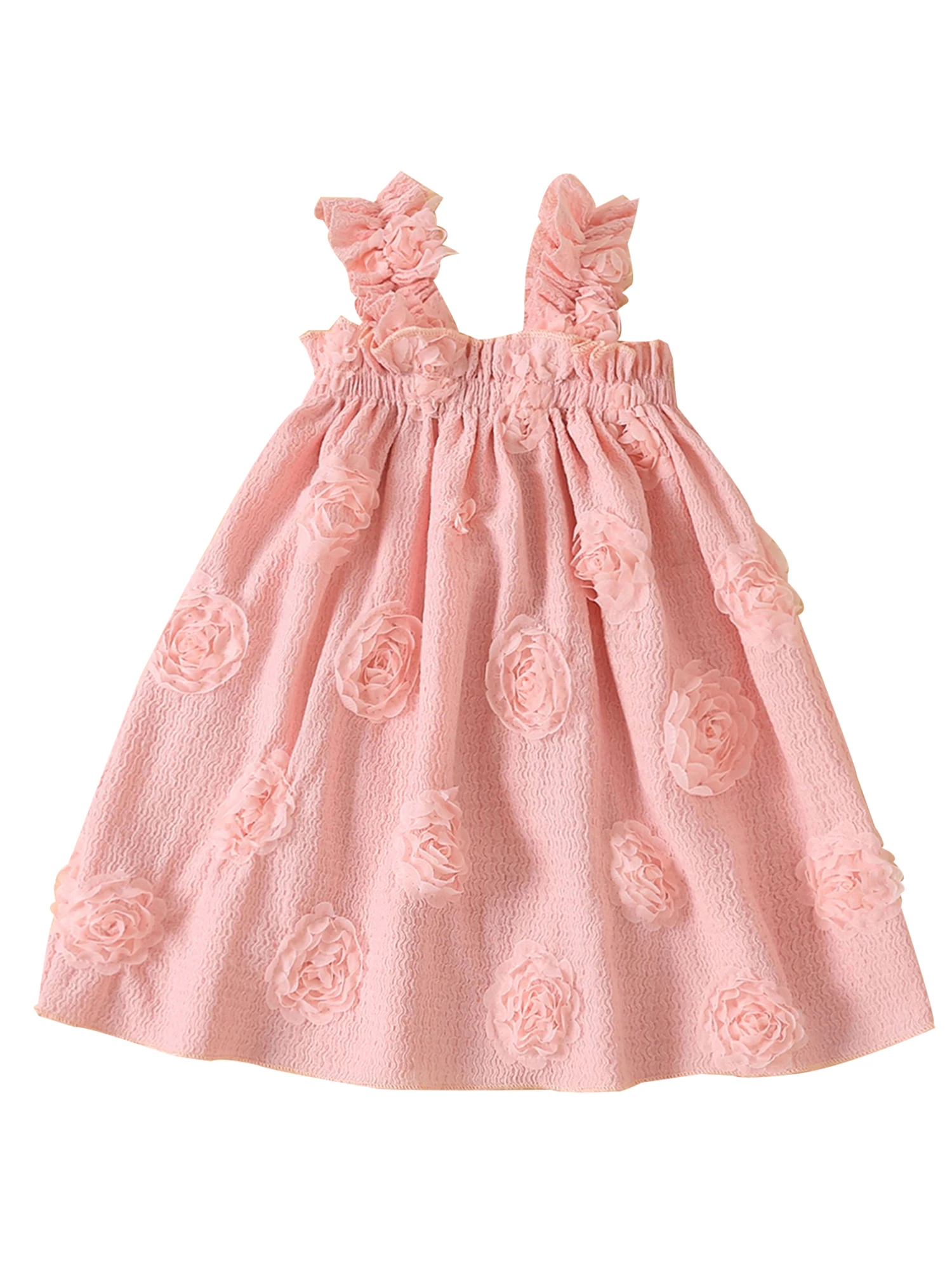

Elegant Sleeveless Floral Lace Princess Dress with Bowknot for Baby Girls - Perfect for Pageants Weddings Birthdays and