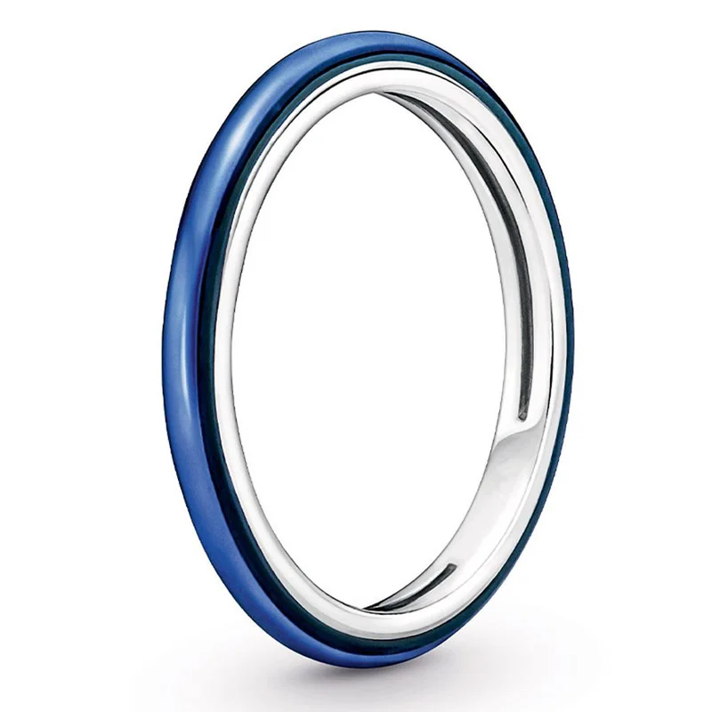 

Authentic 925 Sterling Silver Popular Ring Shocking Blue Me Styling Ring For Women Jewelry Birthday Gift
