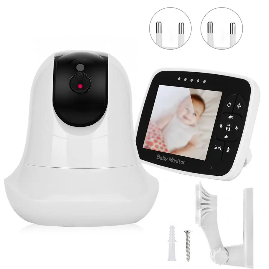 babyfoon 3.5 Inch PTZ Zoom Baby Monitor 2-Way Intercom Temperature Detection Night Vision Lullaby Camera EU 100-240V IR | Безопасность и