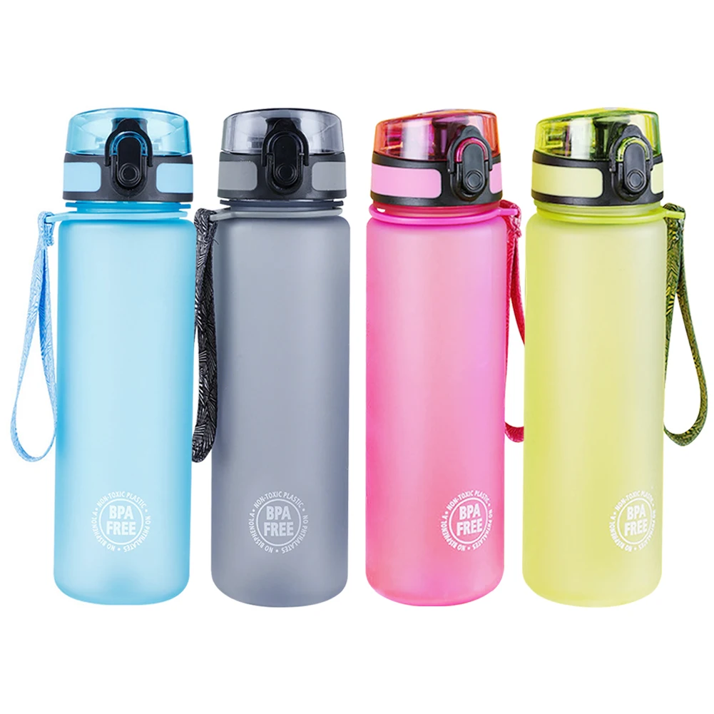 

Frosted Space Cup One-button Lock Leak-proof Outdoor Sports Fitness Water Bottle Anti-falling Kettle Drinkware