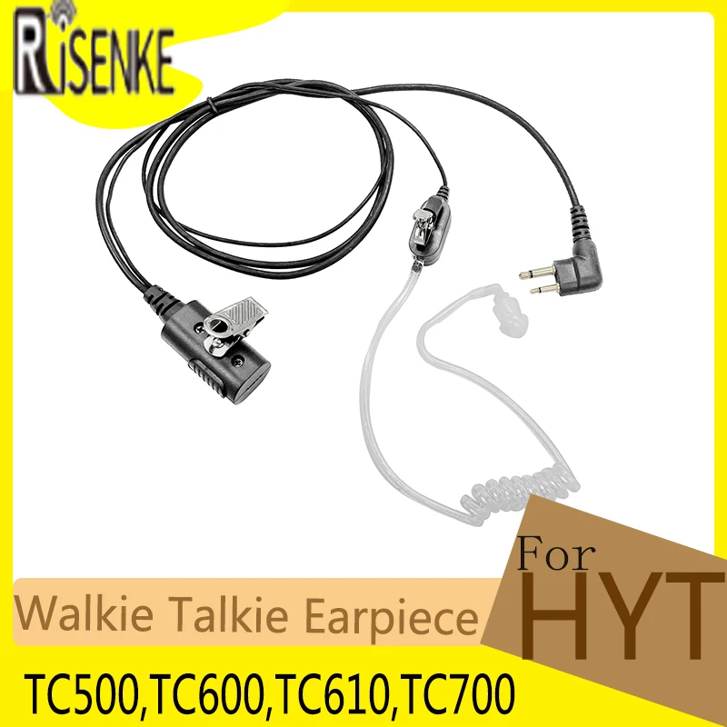 Risenke Two Way Radios Walkie Talkie Accessories Earpiece Headset Great Pair of The Big PTT for HYT TC500,TC600,TC610,TC700