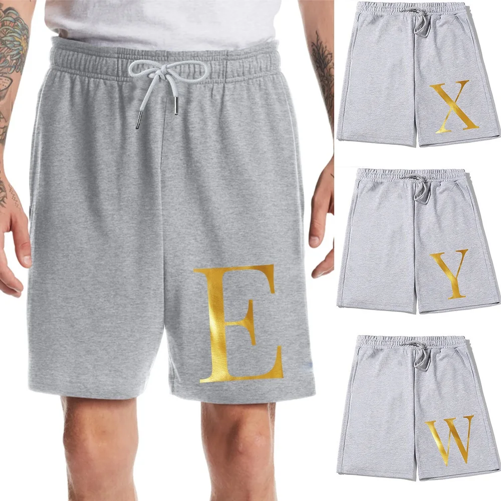 

Fashion Summer Men's Casual Shorts Outdoor Fitness Exercise Loose and Breathable Letter Print Beach Short Pants Trend Streetwear
