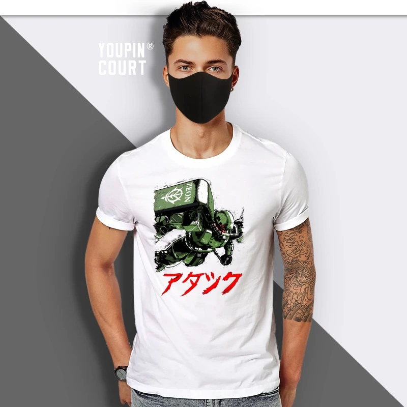 

New summer T Shirt Zaku Attack T-Shirt Cotton MOBILE SUIT GUNDAM ofertas Tee Shirt