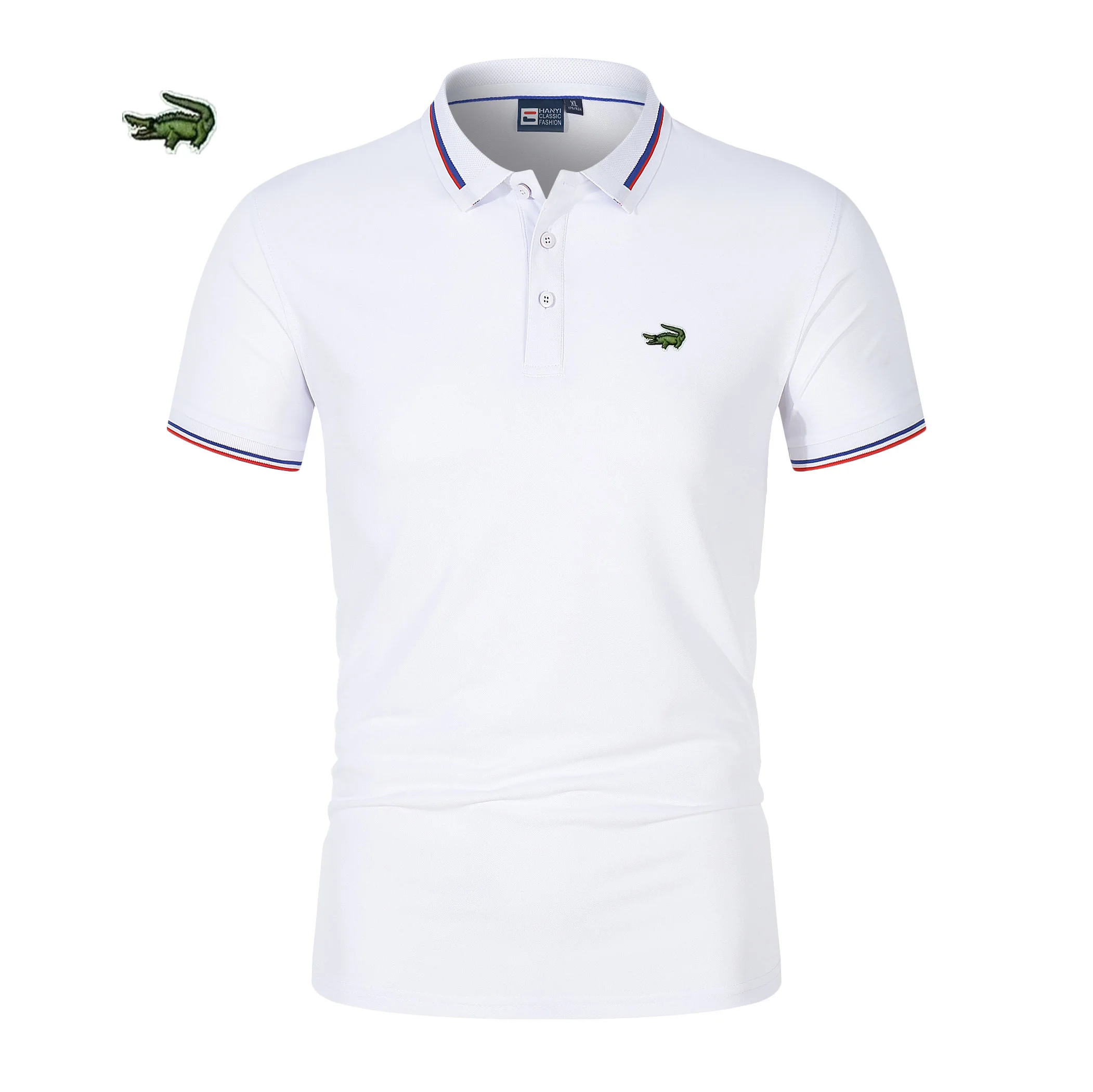 

Summer Brand Embroidered Polo Shirt Men Hot High Quality Men's Short Sleeve Breathable Top Business Casual Polo-shirt for Men