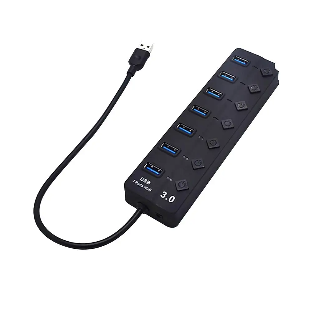 

7 Ports USB 3 0 Hub PC Connecting Equipment On Off Switches Expansion Adapter Connection Accessory Splitter Switch