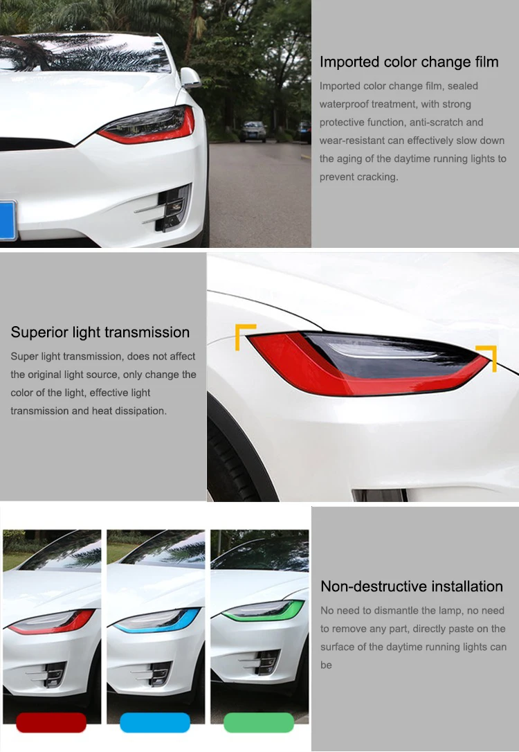 Для Tesla TESLA MODEL X фара пленка для изменения цвета бровей модель S светящаяся