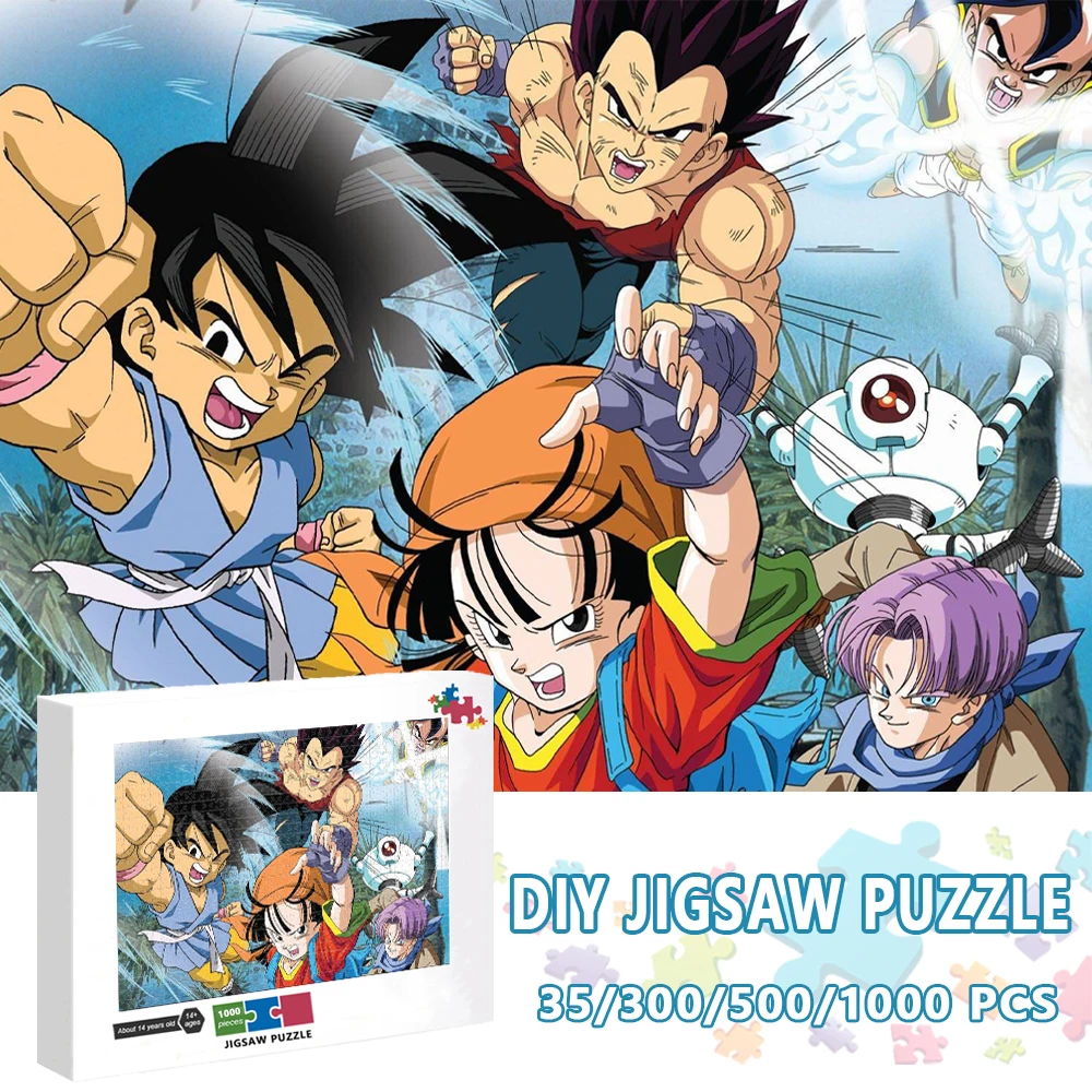 

Japanese Anime Son Goku Jigsaw Puzzles Dragon Ball 300/500/1000 Pieces Puzzles for Adults Decompressing Toys Birthday Gifts