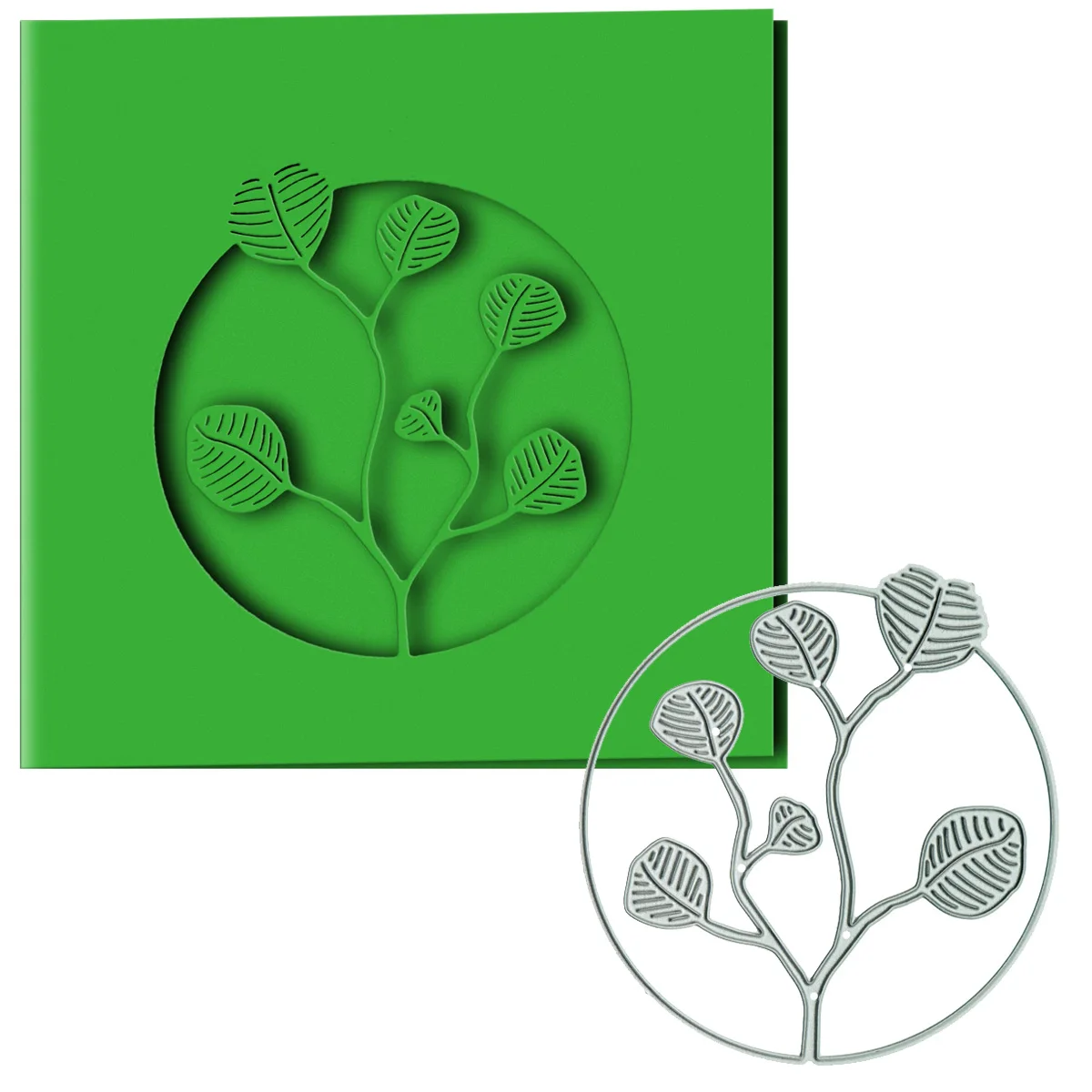 

Round Eucalyptus Leaf Frame Metal Die Cuts For Scrapbooking Decorating Post Card Cover Surface Handcraft Cutting Stencil