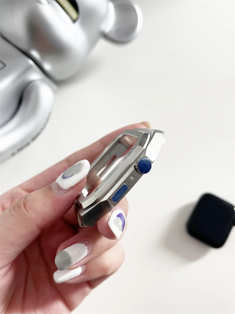 Metal Modification Set for Apple Wacth 7 45mm 316L Stainless Steel Strap Case for iWatch 6 SE 5 4 3 2 1 44mm Watch Band Kit