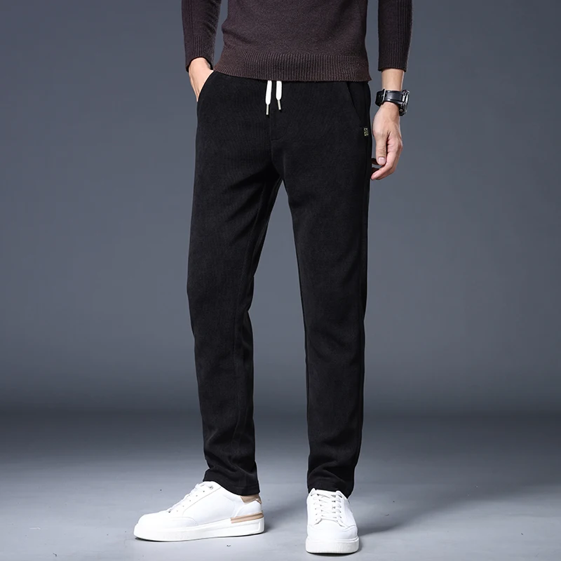 Брюки мужские вельветовые модные деловые повседневные удобные штаны с