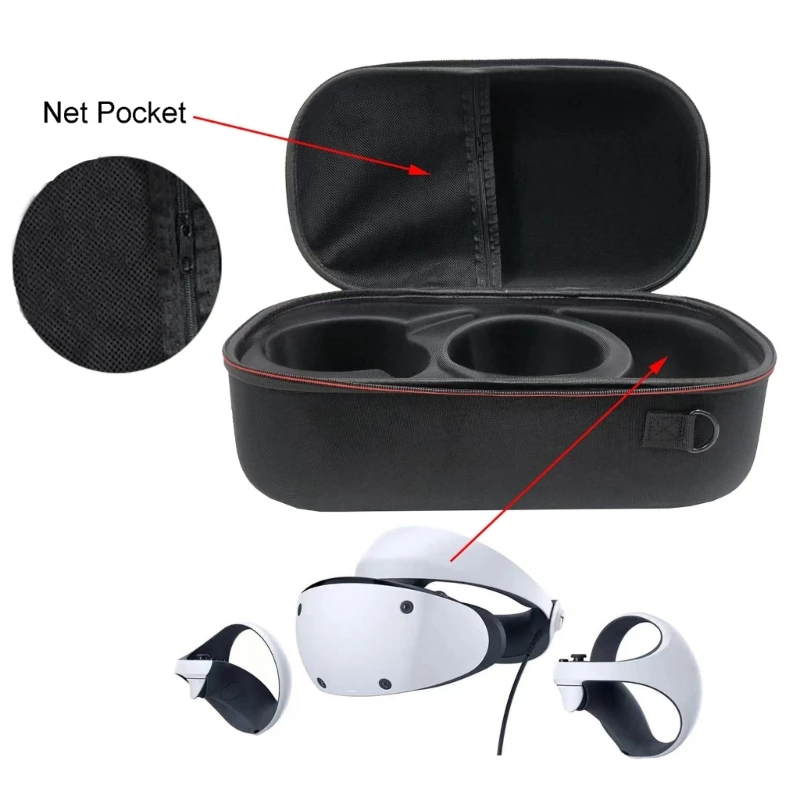 

EVA Hard Carrying Box for PS VR2 Headset Storage Bag Virtual Reality Glasses Holder with Inner Pocket Protective Cover E8BE