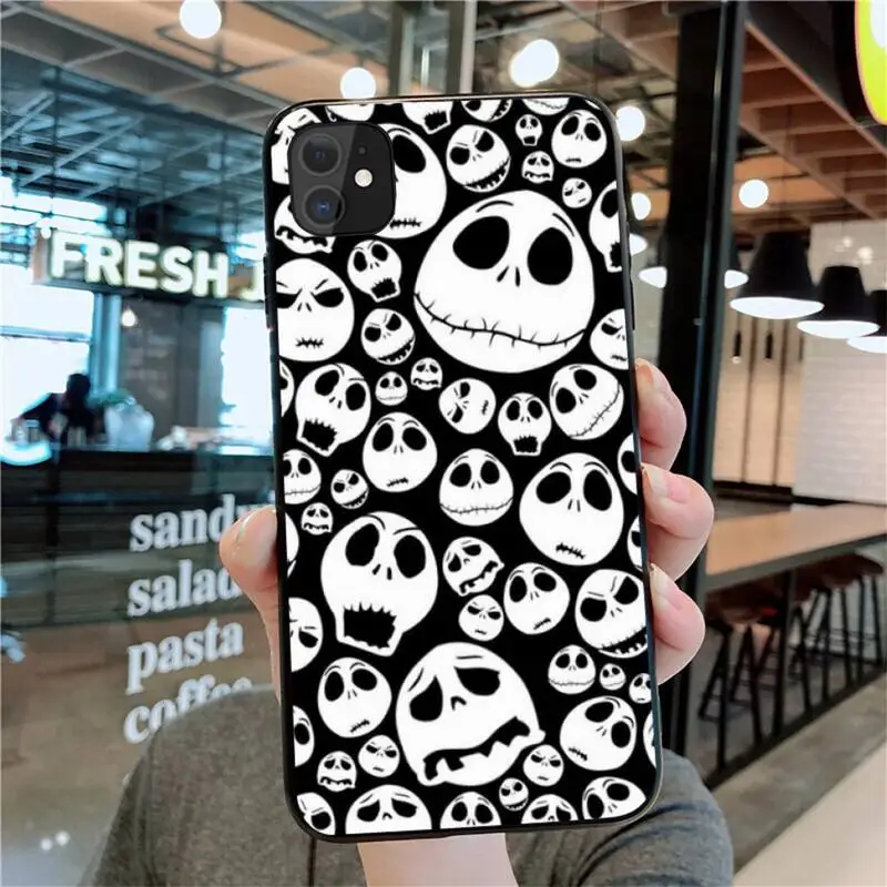 hot jack skellington phone case for iphone 13 12 11 pro max mini xs max 8 7 6 6s plus x 5s se 2020 xr cover free global shipping