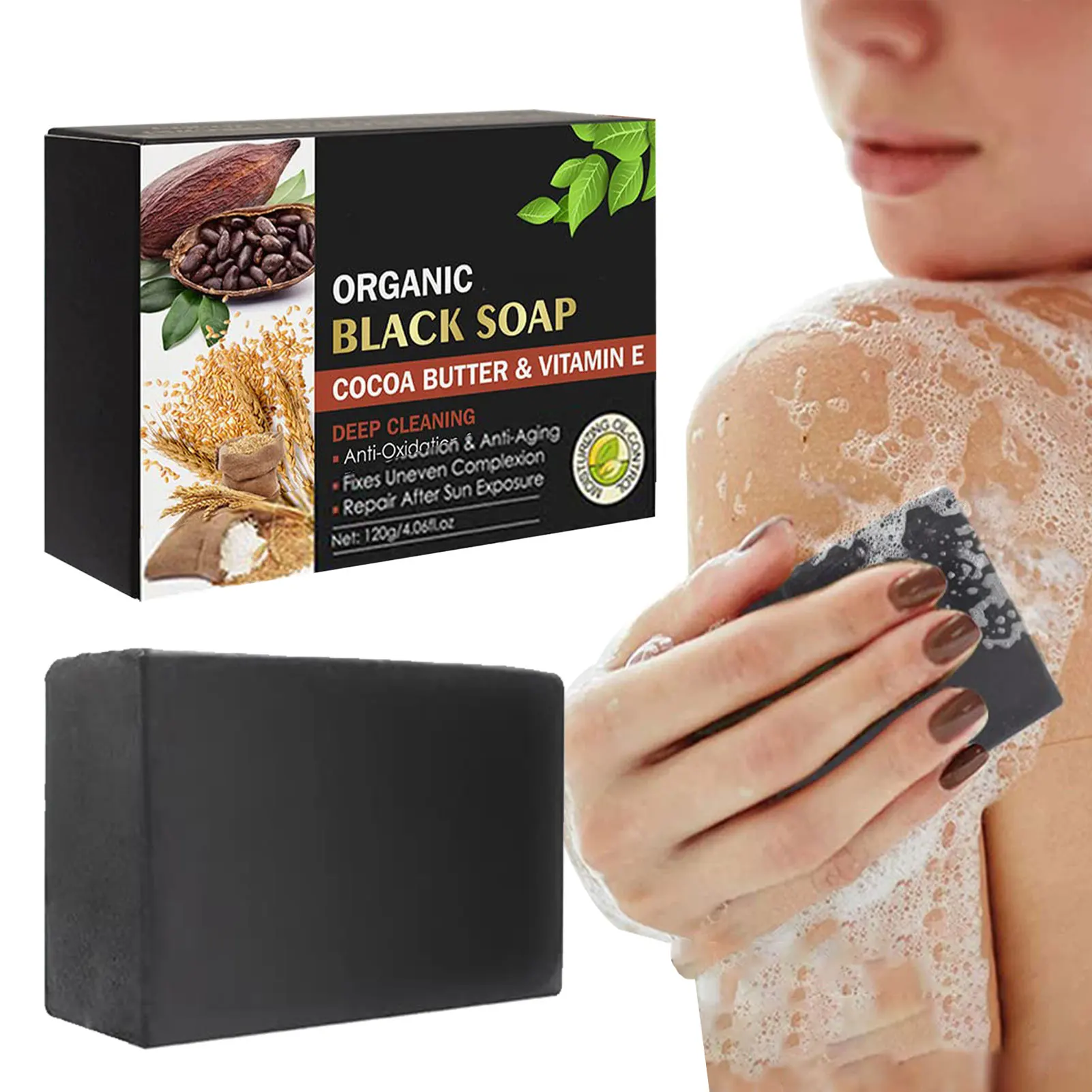

Soap Bar Black Black Soap Cocoa Butter With Vitamin E Bubbly Rich Body Wash And Face Wash For All Skin Types Cleansing Dark