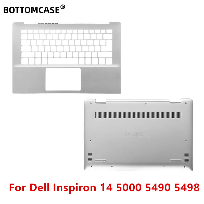 

BOTTOMCASE New For Dell Inspiron 14 5000 5490 5498 Laptop Upper Case Palmrest Cover Bottom Case Silver 08X03G 0X6YXC