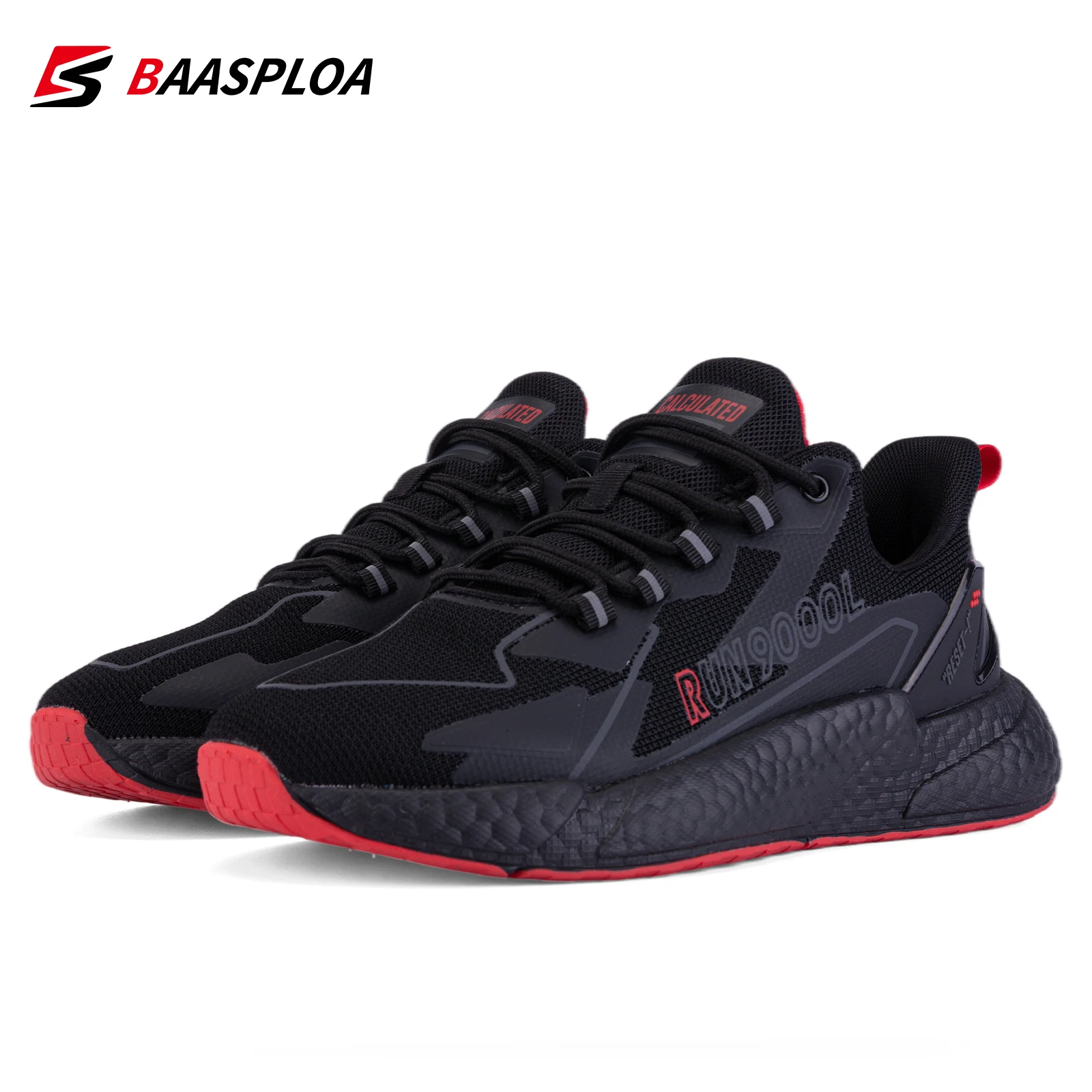 Baasploa 2022 Spring Men Walking Shoes Fashion Mesh Sneaker Breathable Male Casual Shoes Lace Up Comfortable Sneaker