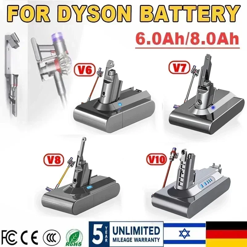 Аккумуляторная батарея для пылесоса Dyson V6 V7 V8 V10 Ач циклонного типа SV10 SV11 SV12 SV09 SV05