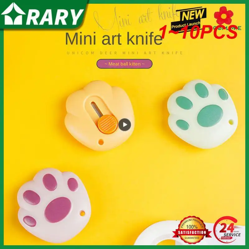 

1~10PCS Cartoon Cute Bear Paw Mini Utility Knife Wrapping Box Paper Envelope Cutter Letter Opener Student Stationery