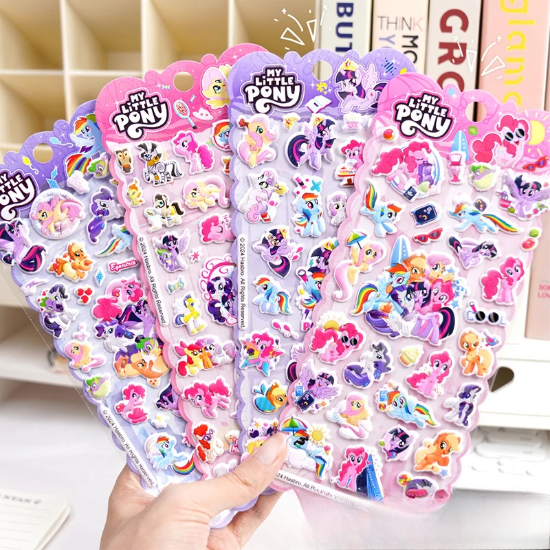 Фото Наклейки My Little Pony Kawaii, 3D-стерео наклейки с пузырьками, милые мультяшные наклейки-поощрения, подарок на день рождения, подарки для подруг, игрушки для девочек №5