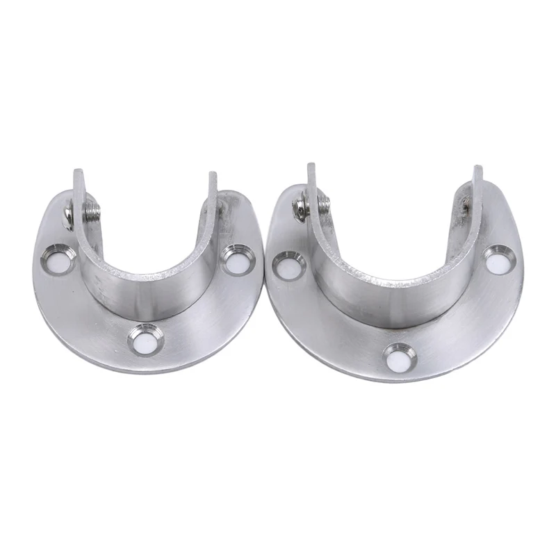 

1Pc U-Shaped Stainless Steel Clothes Rail Closet Rail Curtain Rod Shower Curtain Closet Rod End Supports Closet Pole s