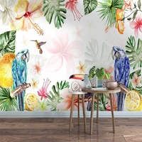 custom mural wallpaper tropical rainforest forest flowers birds fresco living room bedroom home decor papel de parede 3 d mural