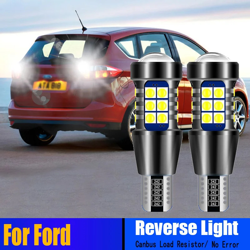 2X T15 Canbus светодиодный фонарь заднего хода W16W лампа 921 резервная для Ford C-Max Fiesta 5 6 7